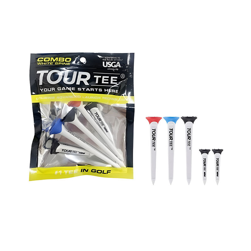 TOUR TEE Combo White Spine Tee 45/80mm - 5 Pieces