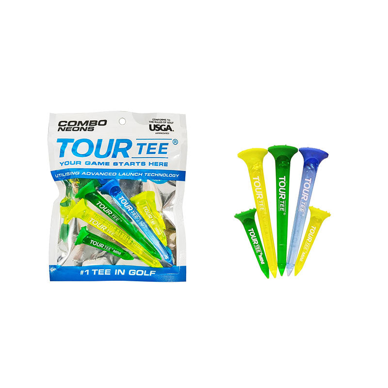 TOUR TEE Combo Neon Blue Tees 80mm - 5 Pieces
