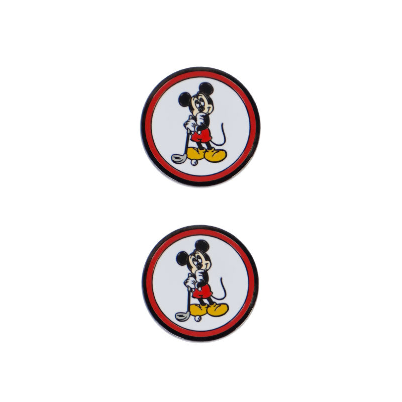 DISNEY Mickey & Friends 2 Ball Marker & 1 Hat Clip Set (Red)