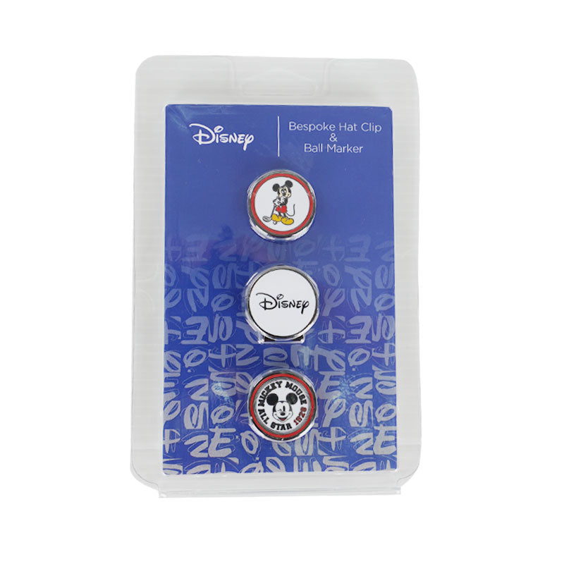 DISNEY Mickey & Friends 2 Ball Marker & 1 Hat Clip Set (Red)