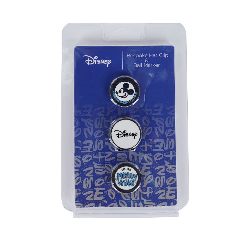 DISNEY Mickey & Friends 2 Ball Marker & 1 Hat Clip Set (Blue)